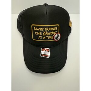 Saving Horses One Cowboy At A Time snap back foam front hat